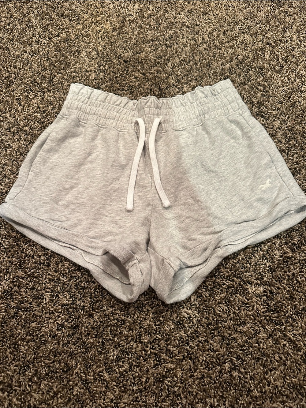 hollister Women's Light Gray Drawstring Lounge Shorts
